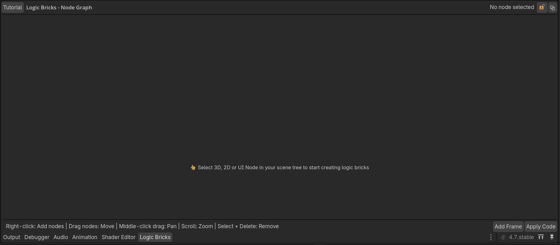 Logic Bricks editor screenshot placeholder
