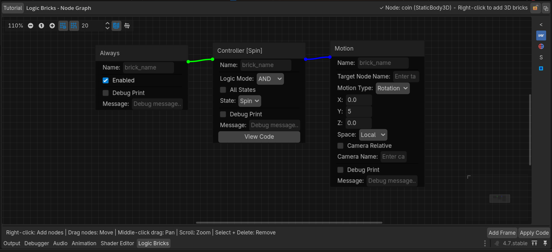 First logic chain screenshot placeholder