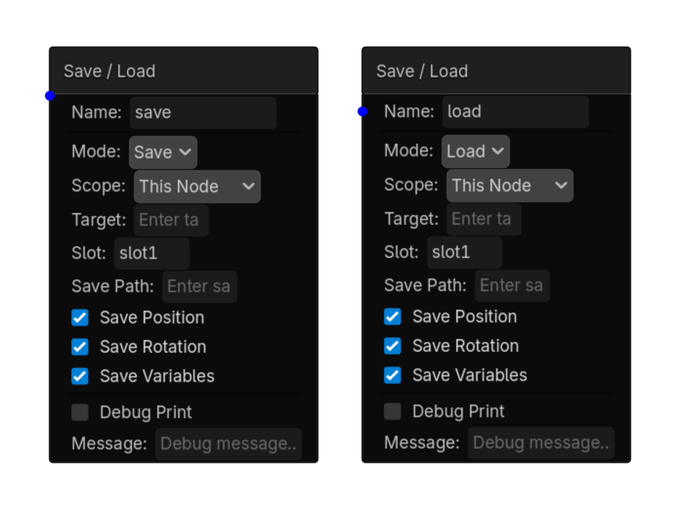 Save / Load screenshot placeholder